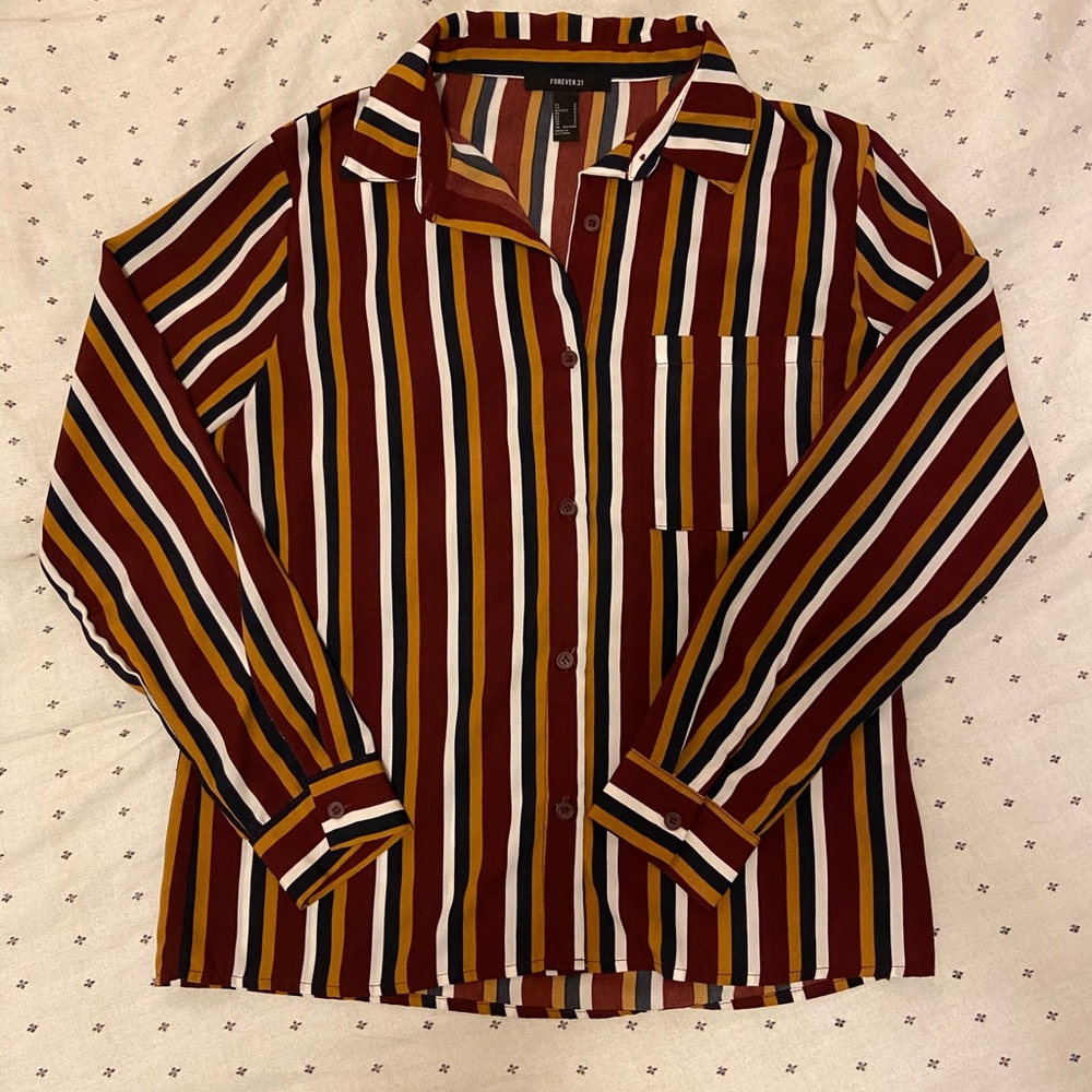 Multi colored striped button down- business wear